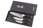 Coffret 3 couteaux Fukito Ebène X50 Chef + Universel + Office