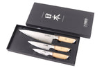 Coffret 3 couteaux Fukito Pakka San Mai Chef + Universel + Office