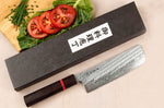 Couteau nakiri 16,5cm japonais artisanal Wusaki Nawame AUS10 damas