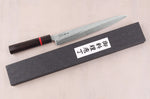 Couteau sujihiki 24cm japonais artisanal Wusaki Nawame AUS10 damas