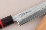 Couteau sujihiki 24cm japonais artisanal Wusaki Nawame AUS10 damas