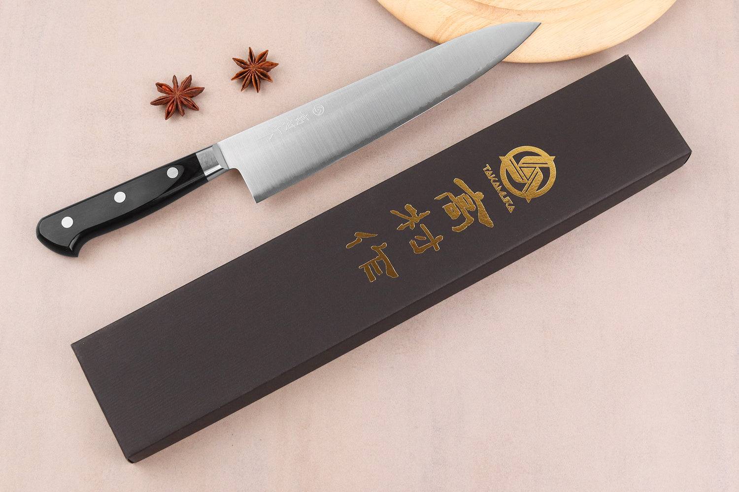 Couteau de chef 21cm japonais artisanal Takamura VG10 poli