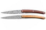 Set de 2 couteaux d'office Deejo Office Polynésien et Pacifique manche en bois d'olivier et bois corail 9cm