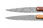 Set de 2 couteaux d'office Deejo Office Polynésien et Pacifique manche en bois d'olivier et bois corail 9cm