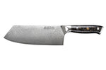 Couteau de chef chinois Wusaki Sakin Damas 10Cr 19cm manche en fibre de carbone et feuille d'or