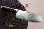 Couteau de chef chinois Wusaki Sakin Damas 10Cr 19cm manche en fibre de carbone et feuille d'or