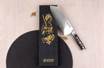Couteau de chef chinois Wusaki Sakin Damas 10Cr 19cm manche en fibre de carbone et feuille d'or
