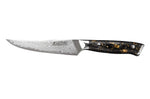 Couteau à steak Wusaki Sakin Damas 10Cr 13cm manche en fibre de carbone et feuille d'or