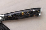 Couteau à steak Wusaki Sakin Damas 10Cr 13cm manche en fibre de carbone et feuille d'or