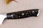 Couteau à désosser Wusaki Sakin Damas 10Cr 15cm manche en fibre de carbone et feuille d'or