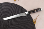 Couteau à désosser Wusaki Sakin Damas 10Cr 15cm manche en fibre de carbone et feuille d'or