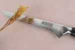 Couteau à désosser Wusaki Sakin Damas 10Cr 15cm manche en fibre de carbone et feuille d'or