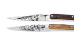 Set de 2 couteaux d'office Deejo Office Dandy et Latino manche en bois d'olivier et bois corail 9cm