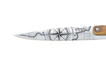 Set de 2 couteaux d'office Deejo Office Globe Trotter et Terra Incognita manche en bois d'olivier et bois corail 9cm