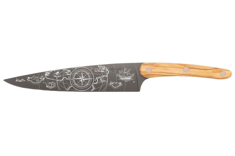 Couteau de chef Deejo Saporem Mundi 20cm manche en bois d'olivier