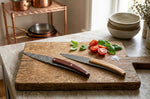 Set de 2 couteaux d'office Deejo Office Polynésien et Pacifique manche en bois d'olivier et bois corail 9cm