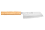 Couteau bunka 14cm japonais artisanal Sakai Kikumori TS10 en chêne