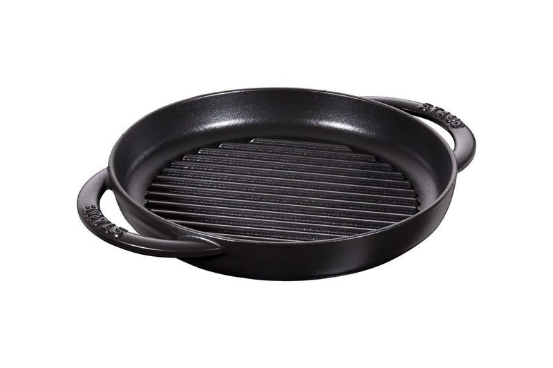 Poêle gril Staub Pure ronde en fonte émaillée noir mat - 23cm