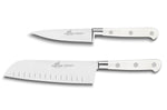 Coffret 2 couteaux Sabatier Toque blanche 100% forgé office + santoku