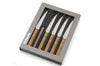 Coffret de 6 couteaux Pizza Bois Amefa inox et pakka