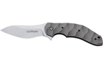 Couteau pliant Ansø FOX FX-302 manche 12cm titanium ondulé + étui