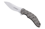 Couteau pliant Ansø FOX FX-302 manche 12cm titanium ondulé + étui