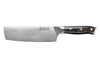 Couteau nakiri Wusaki Sakin Damas 10Cr 17cm manche en fibre de carbone et feuille d'or