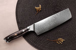 Couteau nakiri Wusaki Sakin Damas 10Cr 17cm manche en fibre de carbone et feuille d'or