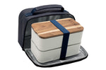 Sac isotherme Akinod bleu jeans + Bento blanc 1,4L