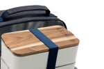 Sac isotherme Akinod bleu jeans + Bento blanc 1,4L