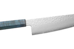 Couteau bunka 17cm japonais artisanal Hado Shiosai VG10 manche bleu
