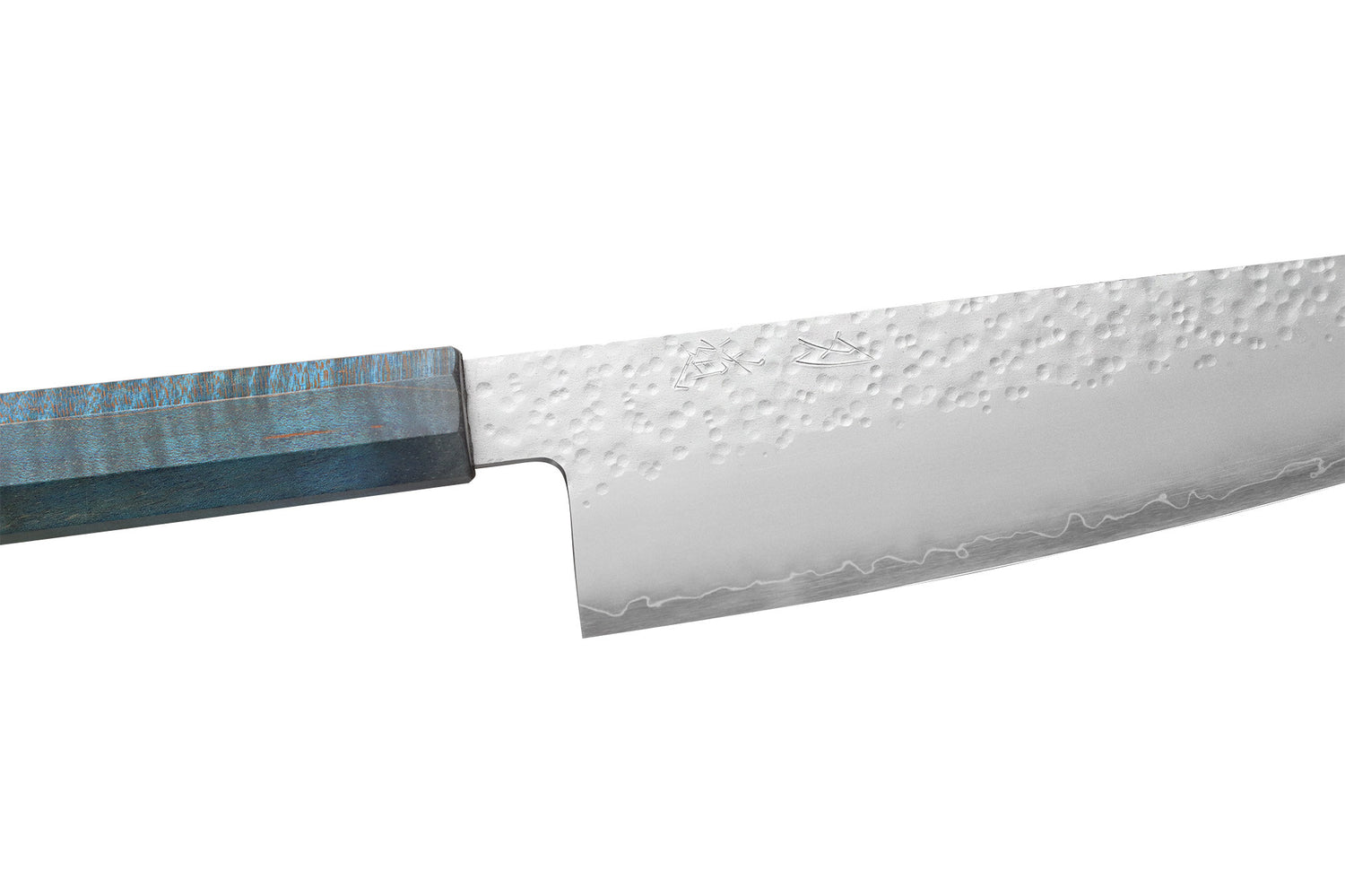 Couteau bunka 17cm japonais artisanal Hado Shiosai VG10 manche bleu