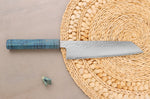 Couteau kiritsuke 20cm japonais artisanal Hado Shiosai VG10 manche bleu