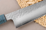 Couteau kiritsuke 20cm japonais artisanal Hado Shiosai VG10 manche bleu