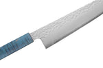 Couteau kiritsuke 20cm japonais artisanal Hado Shiosai VG10 manche bleu