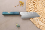 Couteau ko-bunka 13cm japonais artisanal Hado Shiosai VG10 manche bleu