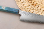 Couteau ko-bunka 13cm japonais artisanal Hado Shiosai VG10 manche bleu