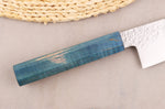 Couteau ko-bunka 13cm japonais artisanal Hado Shiosai VG10 manche bleu
