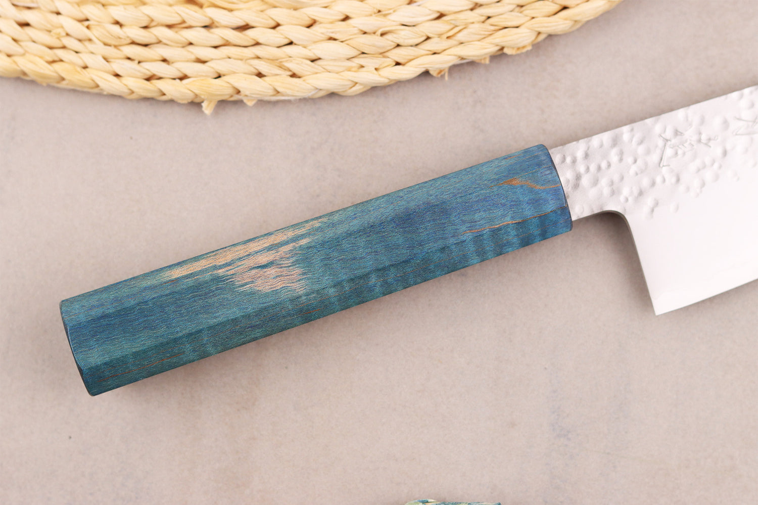 Couteau ko-bunka 13cm japonais artisanal Hado Shiosai VG10 manche bleu