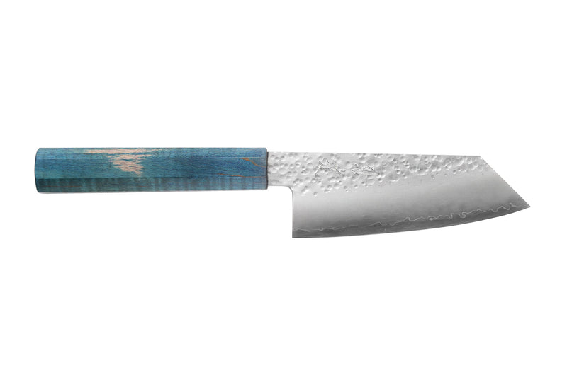 Couteau ko-bunka 13cm japonais artisanal Hado Shiosai VG10 manche bleu