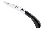 Couteau pliant artisanal Capuchadou acier sandvik manche bois d'ébène 12cm