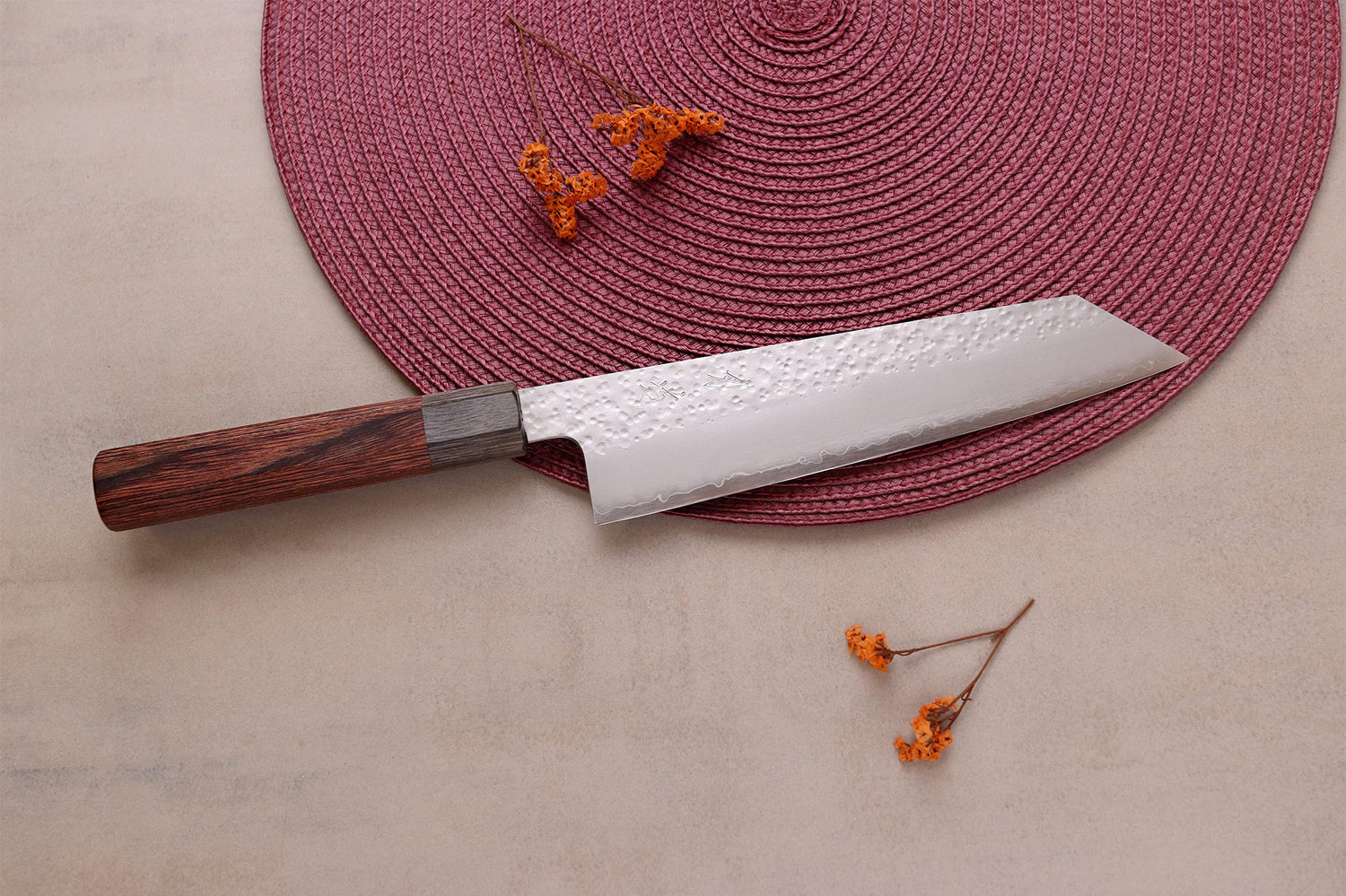 Couteau kiritsuke 20cm japonais artisanal Hado Shiosai VG10 manche bois de pakka