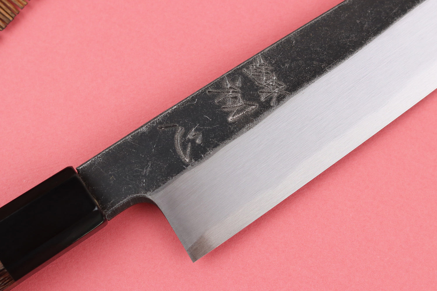 Couteau gyuto asymétrique 21cm japonais artisanal Hatsukokoro Shirasagi manche en wengé