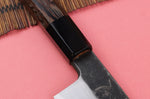 Couteau gyuto asymétrique 21cm japonais artisanal Hatsukokoro Shirasagi manche en wengé