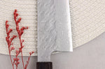 Couteau santoku 17cm japonais artisanal Nigara Hamono Tsuchime VG10 damas
