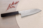 Couteau santoku 17cm japonais artisanal Nigara Hamono Tsuchime VG10 damas