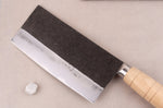 Couteau de chef chinois artisanal japonais 17cm Hatsukokoro Sentan Kurouchi Migaki en érable