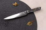 Couteau universel Wusaki Sakin Damas 10Cr 15cm manche en fibre de carbone et feuille d'or