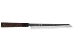 Couteau yanagiba kiritsuke 24cm japonais artisanal Hatsukokoro Shirasagi manche en wengé