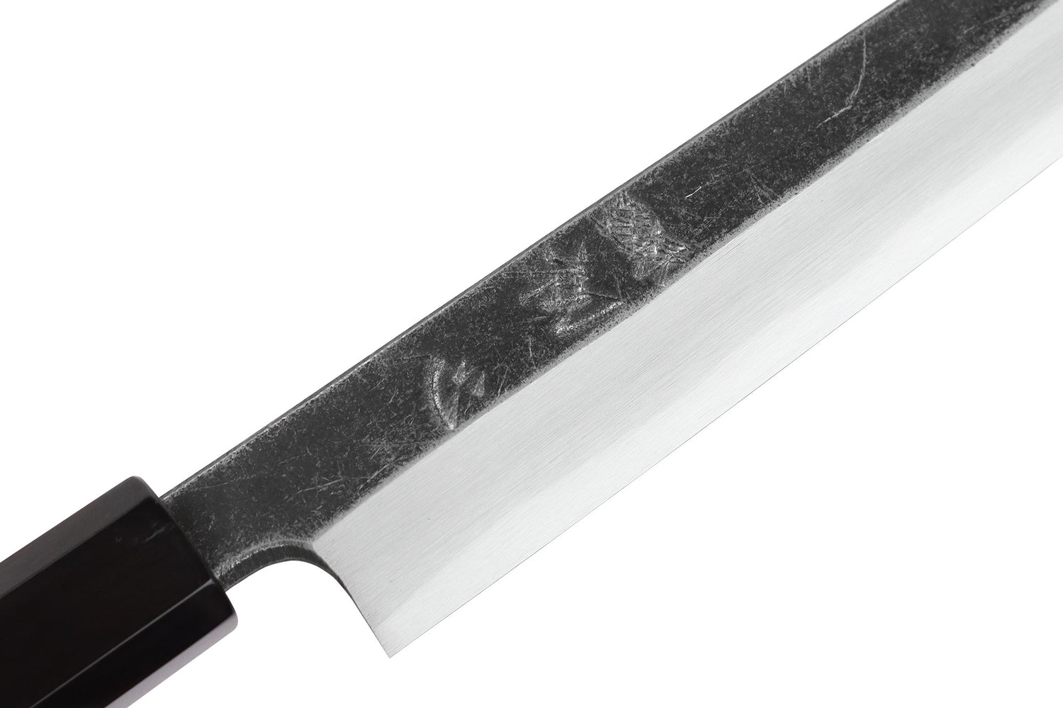 Couteau yanagiba kiritsuke 24cm japonais artisanal Hatsukokoro Shirasagi manche en wengé
